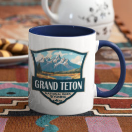Grand Teton National Park Illustration Retro Mugg