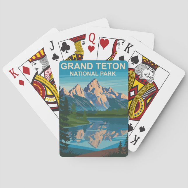 Grand Teton National Park Landcape Travel Art Casinokort (Baksidan)