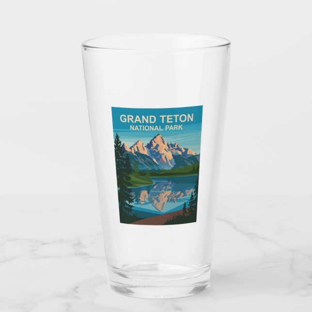 Grand Teton National Park Landcape Travel Art Glaskopp (Framsida)