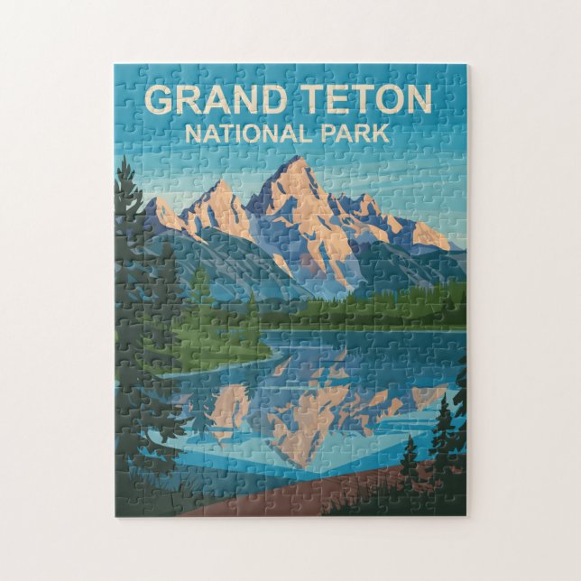 Grand Teton National Park Landcape Travel Art Pussel (Vertikal)