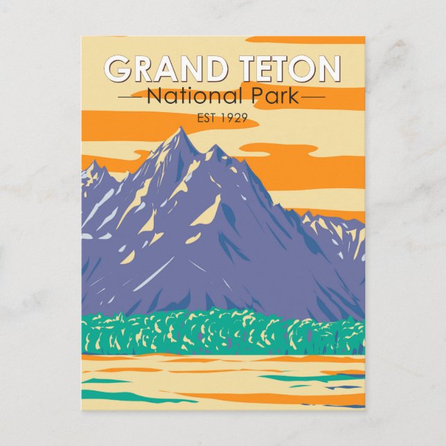 Grand Teton National Park på våren Vintage Vykort (Framsida)