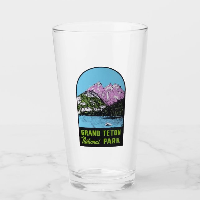 Grand Teton National Park - Pint Glass Glaskopp (Framsida)