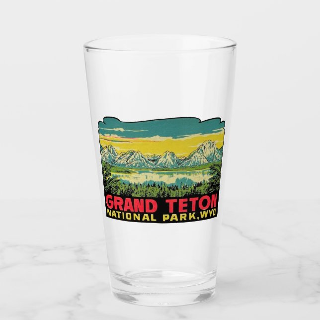 Grand Teton National Park - Pint Glass Glaskopp (Framsida)