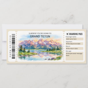 Grand Teton National Park Resa Ombordstigningskort Inbjudningar