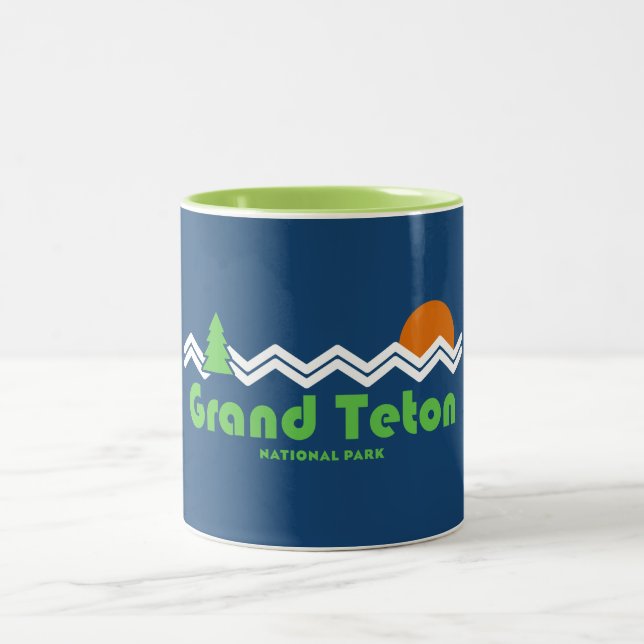 Grand Teton National Park Retro Två-Tonad Mugg (Center)