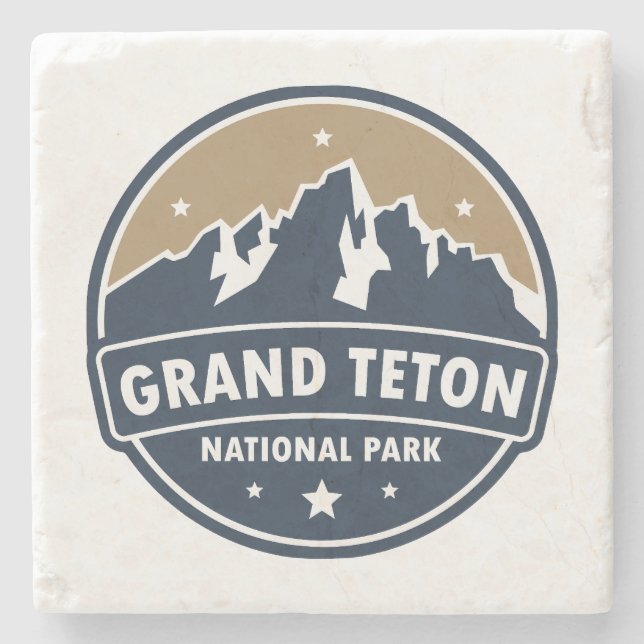 Grand Teton National Park Round Emblem Stenunderlägg (Framsidan)