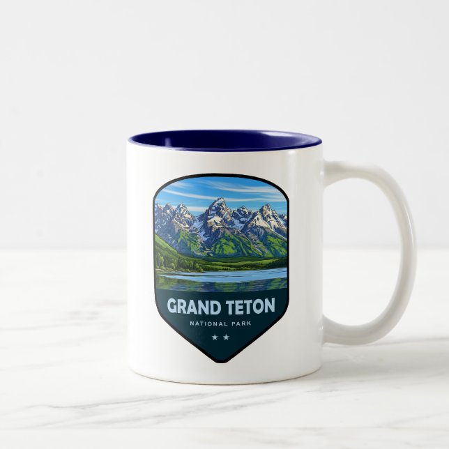 Grand Teton National Park Shield Två-Tonad Mugg (Höger)