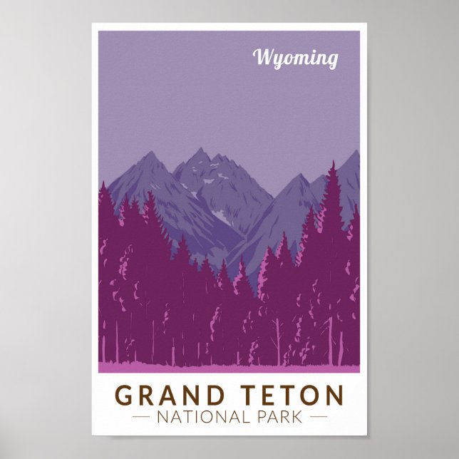 Grand Teton National Park Teton Range Travel Art Poster (Framsidan)