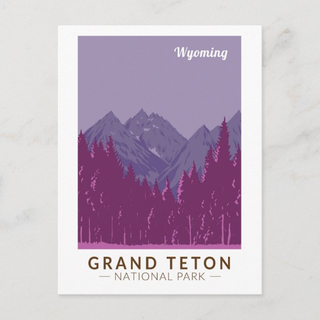 Grand Teton National Park Teton Range Travel Art Vykort (Framsida)