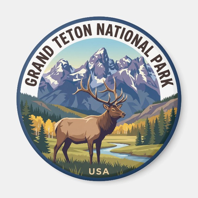 Grand Teton National Park USA Magnet (Framsidan)