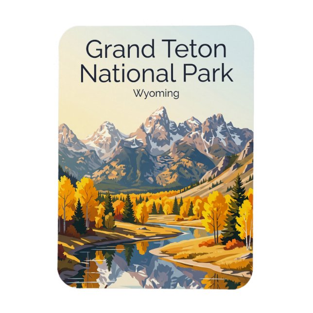 Grand Teton National Park USA Magnet (Vertikal)