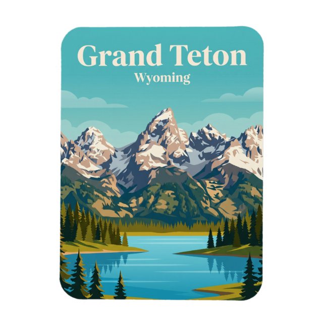 Grand Teton National Park USA Magnet (Vertikal)