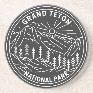 Grand Teton National Park Vintage Monoline Underlägg