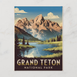 Grand Teton National Park Vintage Vykort