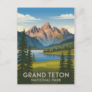 Grand Teton National Park Vintage Vykort