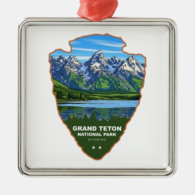 Grand Teton National Park Wyoming Arrowhead Julgransprydnad Metall (Framsidan)