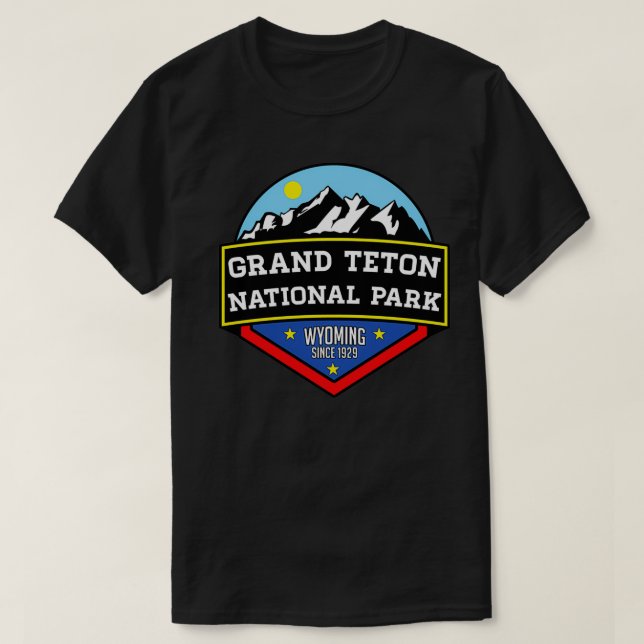 GRAND TETON NATIONAL PARK WYOMING BAR 1929 HIKING T SHIRT (Design framsida)