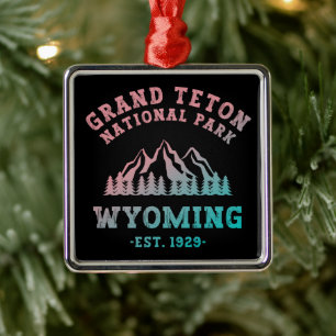 Grand Teton National Park Wyoming USA Gradient Julgransprydnad Metall