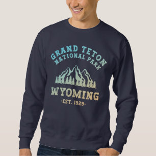 Grand Teton National Park Wyoming USA Gradient Lång Ärmad Tröja