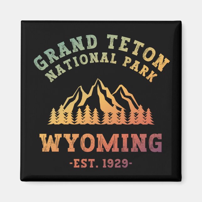 Grand Teton National Park Wyoming USA Gradient Magnet (Framsidan)