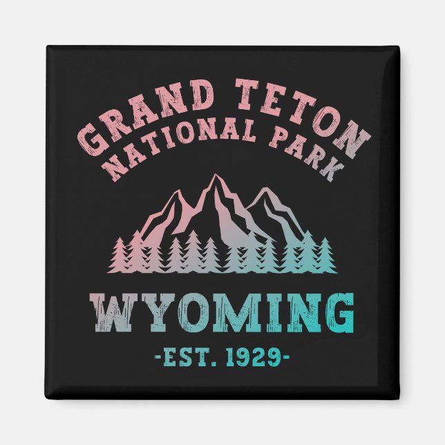 Grand Teton National Park Wyoming USA Gradient Magnet (Framsidan)