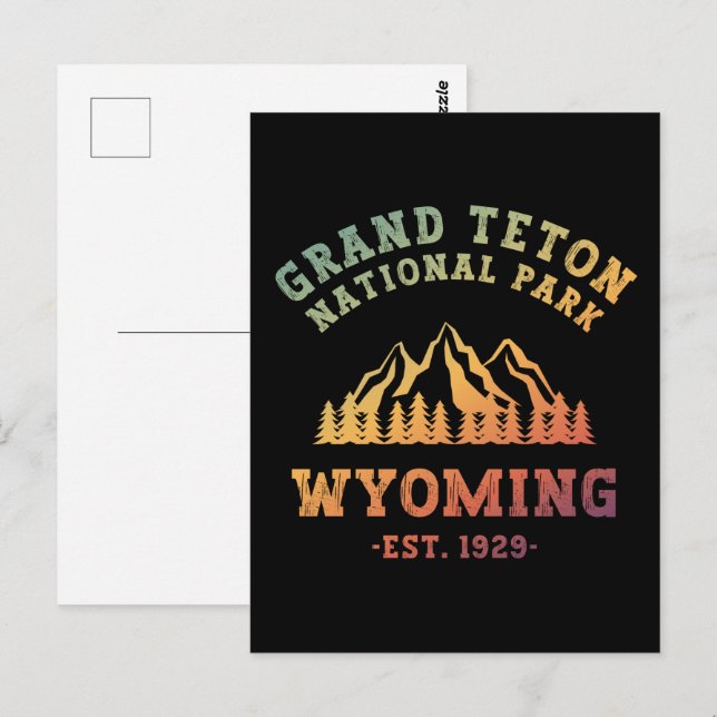 Grand Teton National Park Wyoming USA Gradient på  Vykort (Fram/baksida)