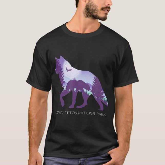 Grand Teton National Park Wyoming Varg T Shirt (Framsida)