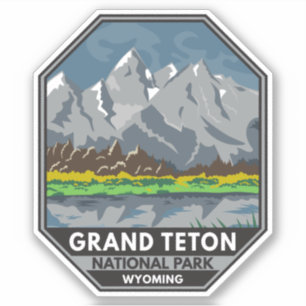 Grand Teton National Park Wyoming Vintage Klistermärken