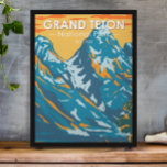 Grand Teton National Park Wyoming Vintage Poster<br><div class="desc">Stor Teton-vektorgrafik i ett fönster med stil-design. Parken omfattar de största topparna i Teton-området och de flesta av de norra delarna av dalen som går under namnet Jackson Hål.</div>