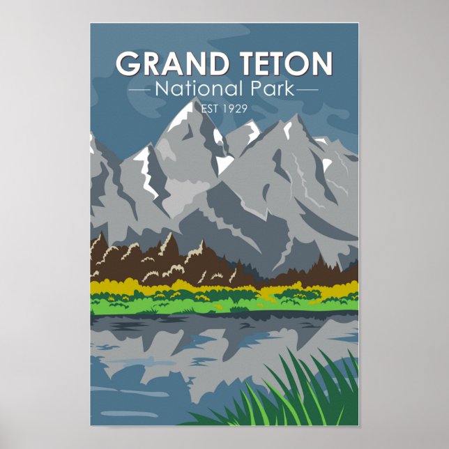 Grand Teton National Park Wyoming Vintage Poster (Framsidan)