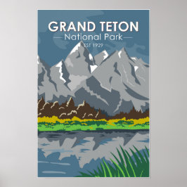 Grand Teton National Park Wyoming Vintage Poster