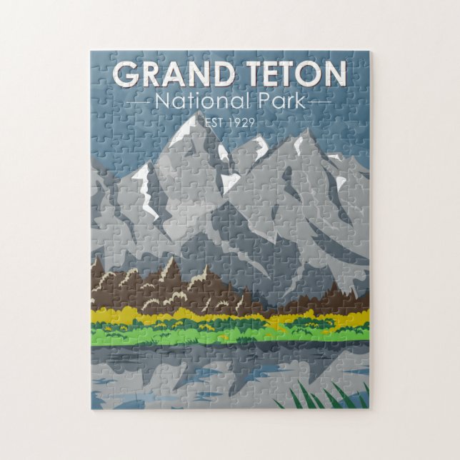 Grand Teton National Park Wyoming Vintage Pussel (Vertikal)