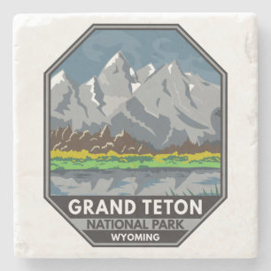 Grand Teton National Park Wyoming Vintage Stenunderlägg
