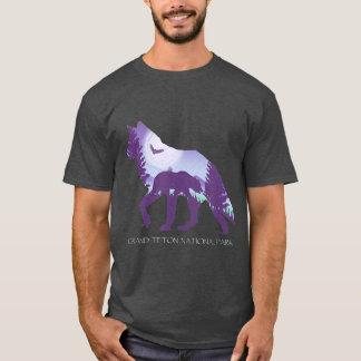 Grand Teton National Park Wyoming Wolf T Shirt