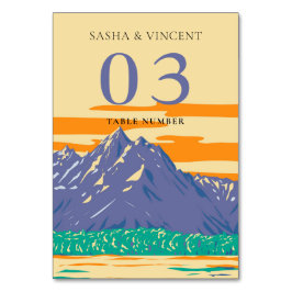 Grand Teton nationalpark Bröllop Retro Bordsnummer