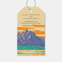 Grand Teton nationalpark Bröllop Retro Presentetikett