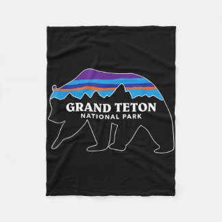 Grand teton nationalpark brunbjörn minimalistisk fleecefilt