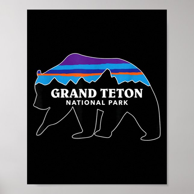 Grand teton nationalpark brunbjörn minimalistisk poster (Framsidan)