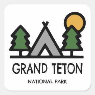 Grand Teton nationalpark Fyrkantigt Klistermärke