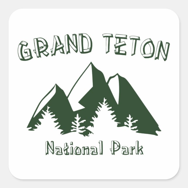 Grand Teton nationalpark Fyrkantigt Klistermärke (Framsida)