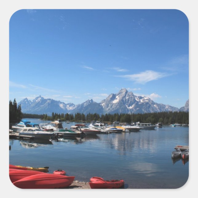 Grand Teton nationalpark Fyrkantigt Klistermärke (Framsida)
