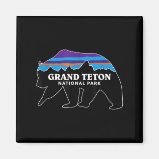 Grand teton nationalpark grisbjörn minimalistisk magnet