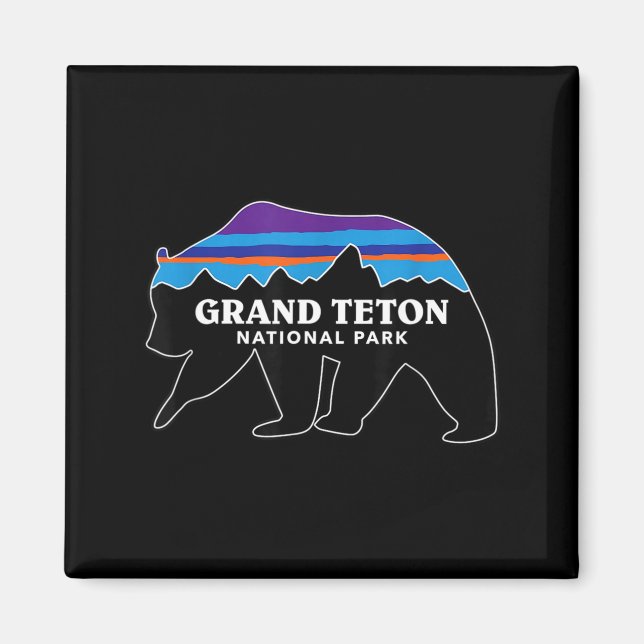 Grand teton nationalpark grisbjörn minimalistisk magnet (Framsidan)