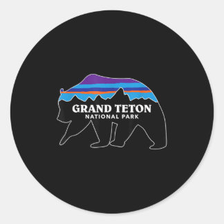 Grand teton nationalpark grisbjörn minimalistisk runt klistermärke