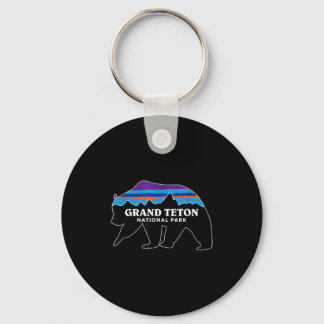Grand teton nationalpark grizzlybjörn minimalistis nyckelring