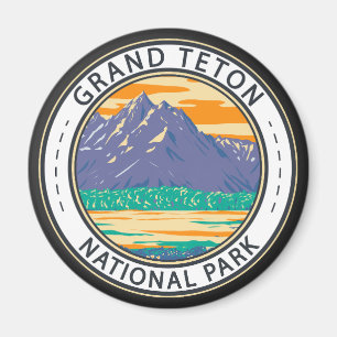 Grand Teton nationalpark i Vår Badge Magnet