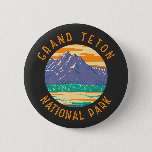Grand Teton nationalpark i Vår i utstressad Knapp (Framsida)