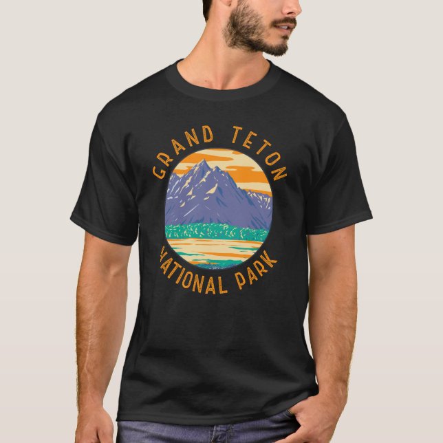 Grand Teton nationalpark i Vår i utstressad T Shirt (Framsida)