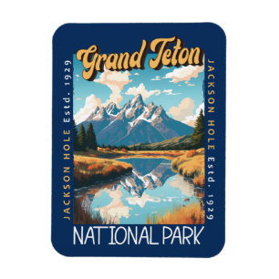 Grand Teton nationalpark Jackson Hål Distress Magnet