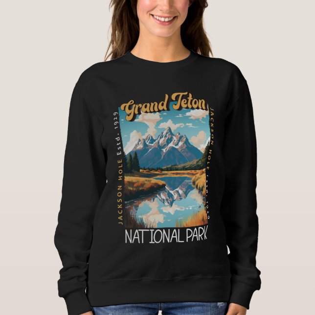 Grand Teton nationalpark Jackson Hål Distress T Shirt (Framsida)